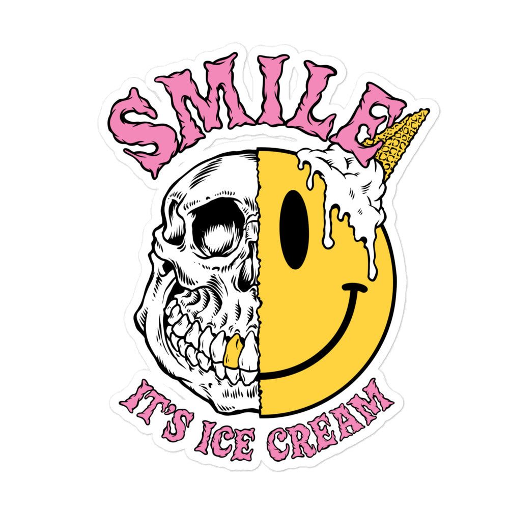 Smile It's Ice Cream Sticker Conehead Ice cream